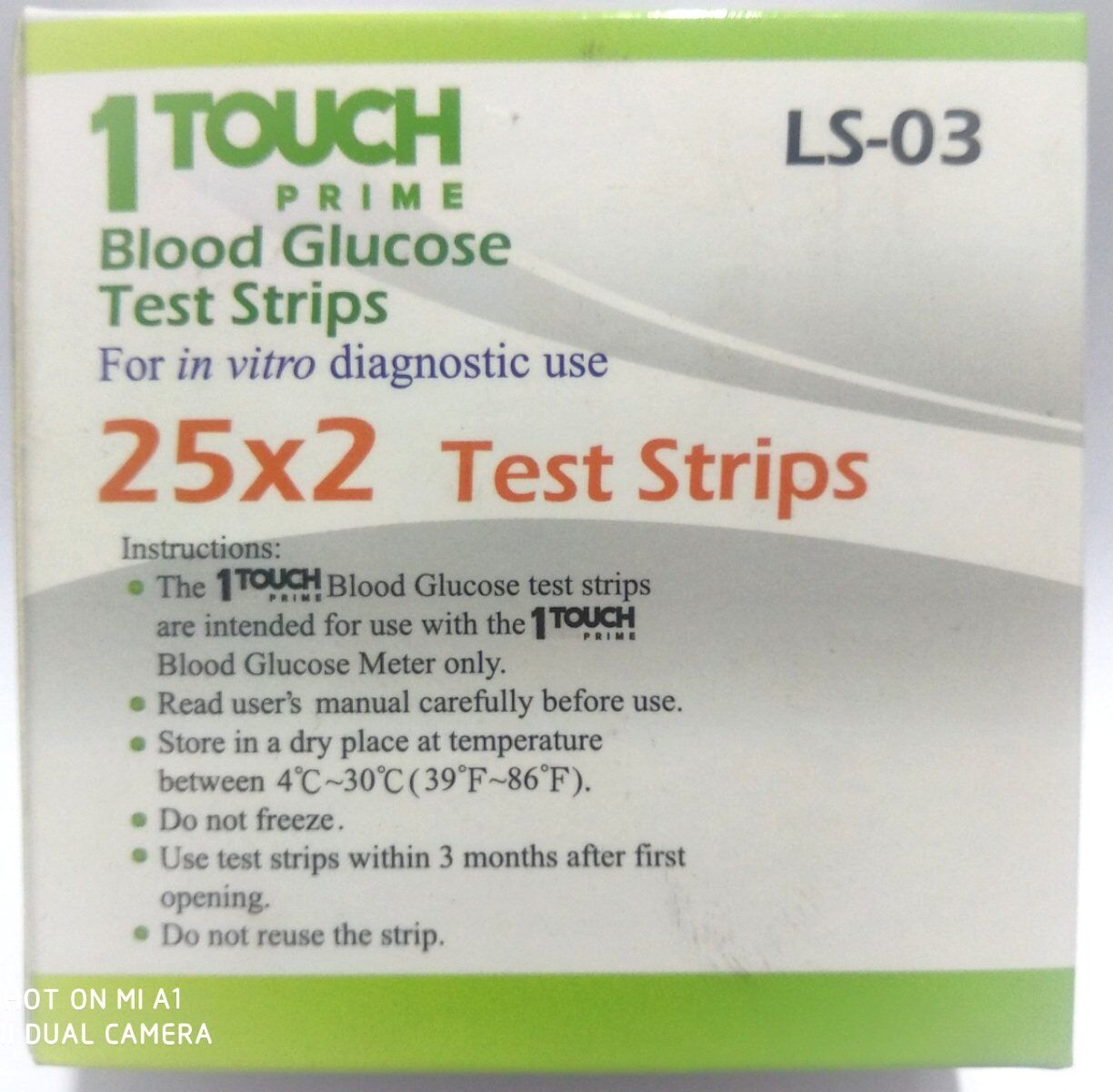 1 Touch Prime blood glucose test strips 50 pies 1 Touch Prime blood glucose test strips 50 pies